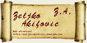 Željko Akifović vizit kartica